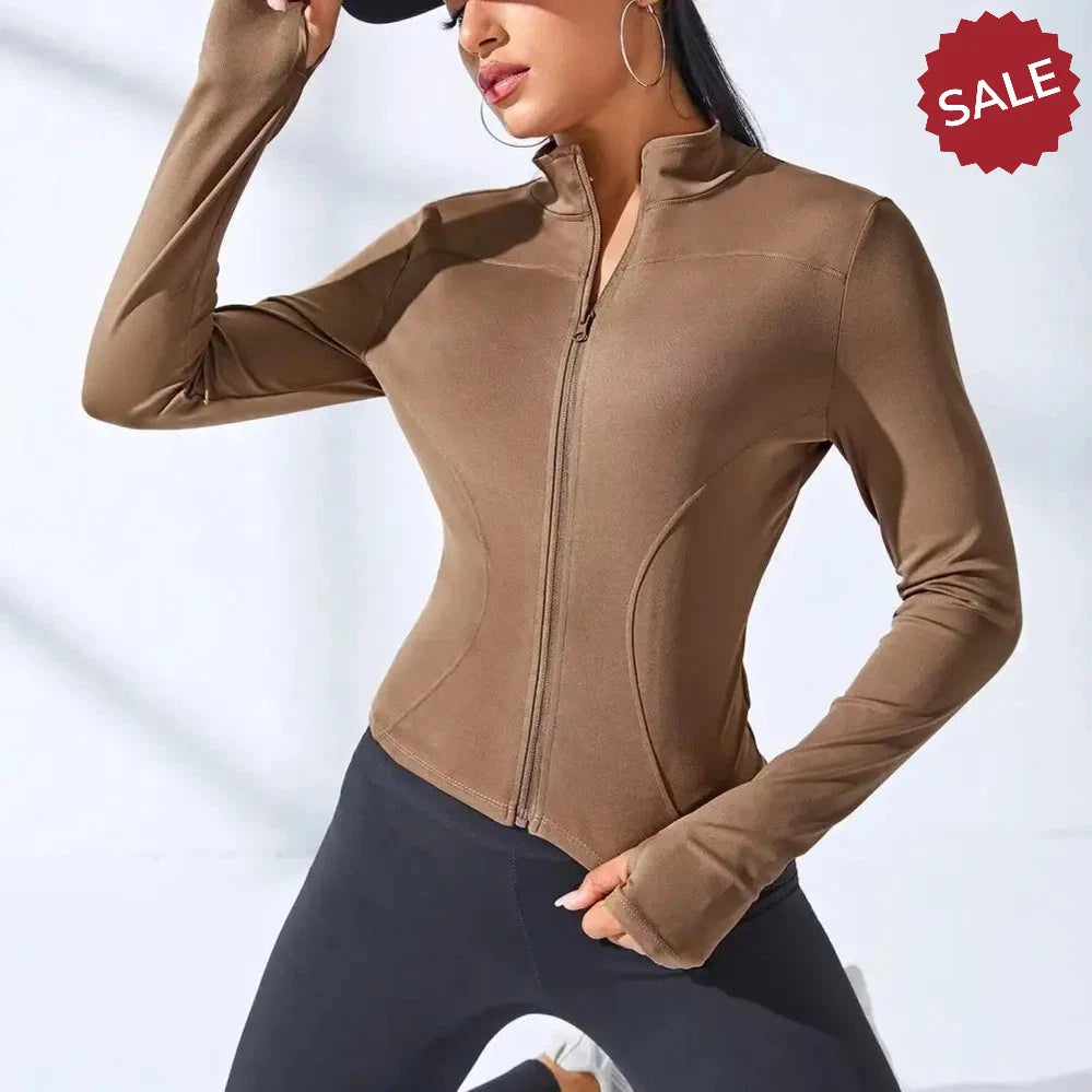 Short Sports Jacket – Women’s Slimming Body Sculpting Zipper Yoga Coat