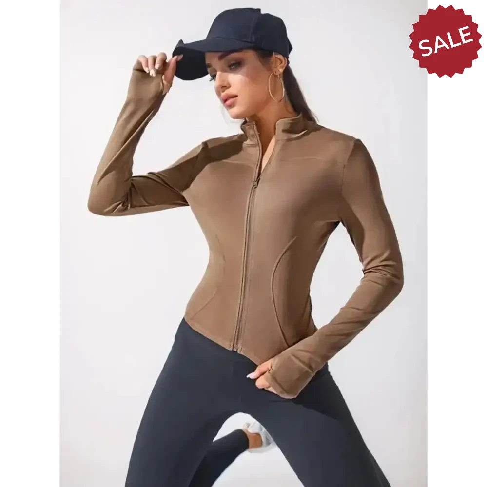 Short Sports Jacket – Women’s Slimming Body Sculpting Zipper Yoga Coat
