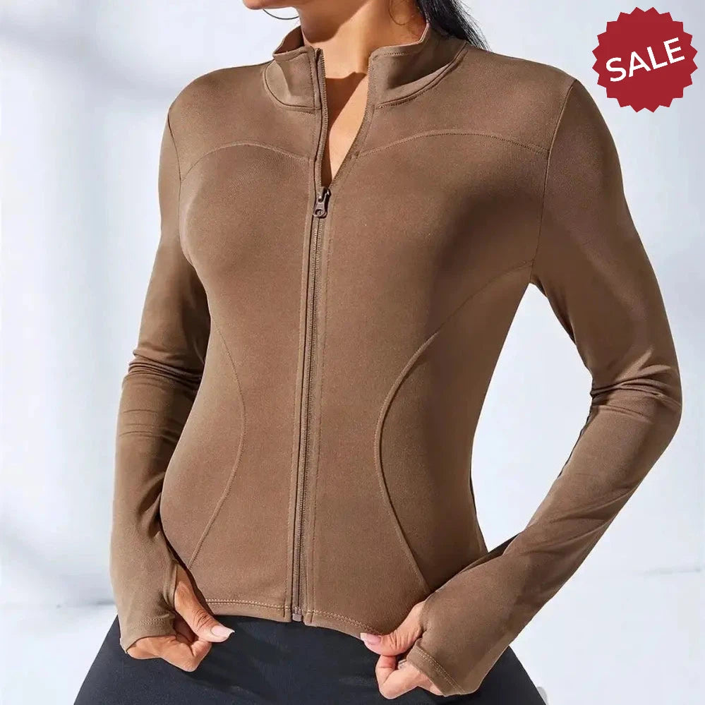 Short Sports Jacket – Women’s Slimming Body Sculpting Zipper Yoga Coat