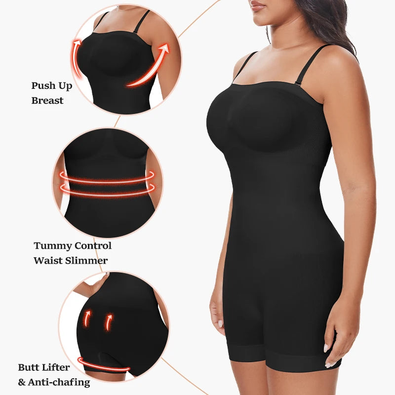 Strapless Off-Shoulder Bustier Bodysuit – Tummy Control Shapewear