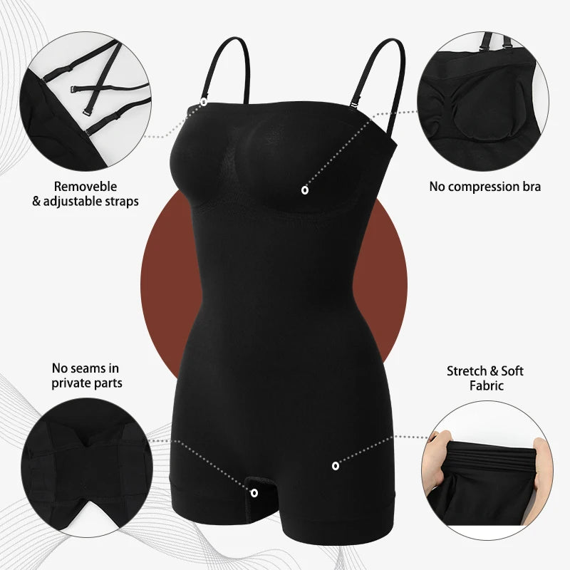 Strapless Off-Shoulder Bustier Bodysuit – Tummy Control Shapewear