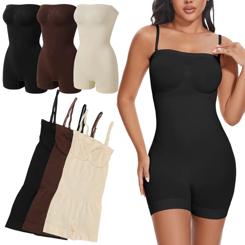 Strapless Off-Shoulder Bustier Bodysuit – Tummy Control Shapewear