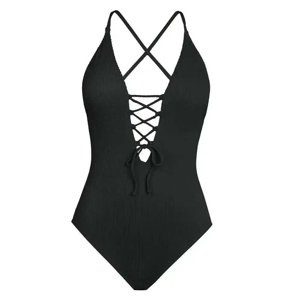 Sultry Backless V-Neck Swimsuit