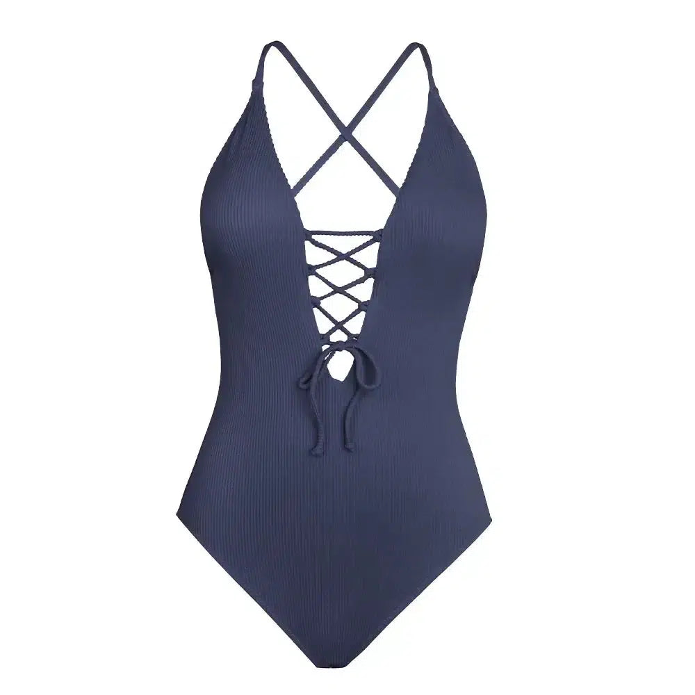 Sultry Backless V-Neck Swimsuit