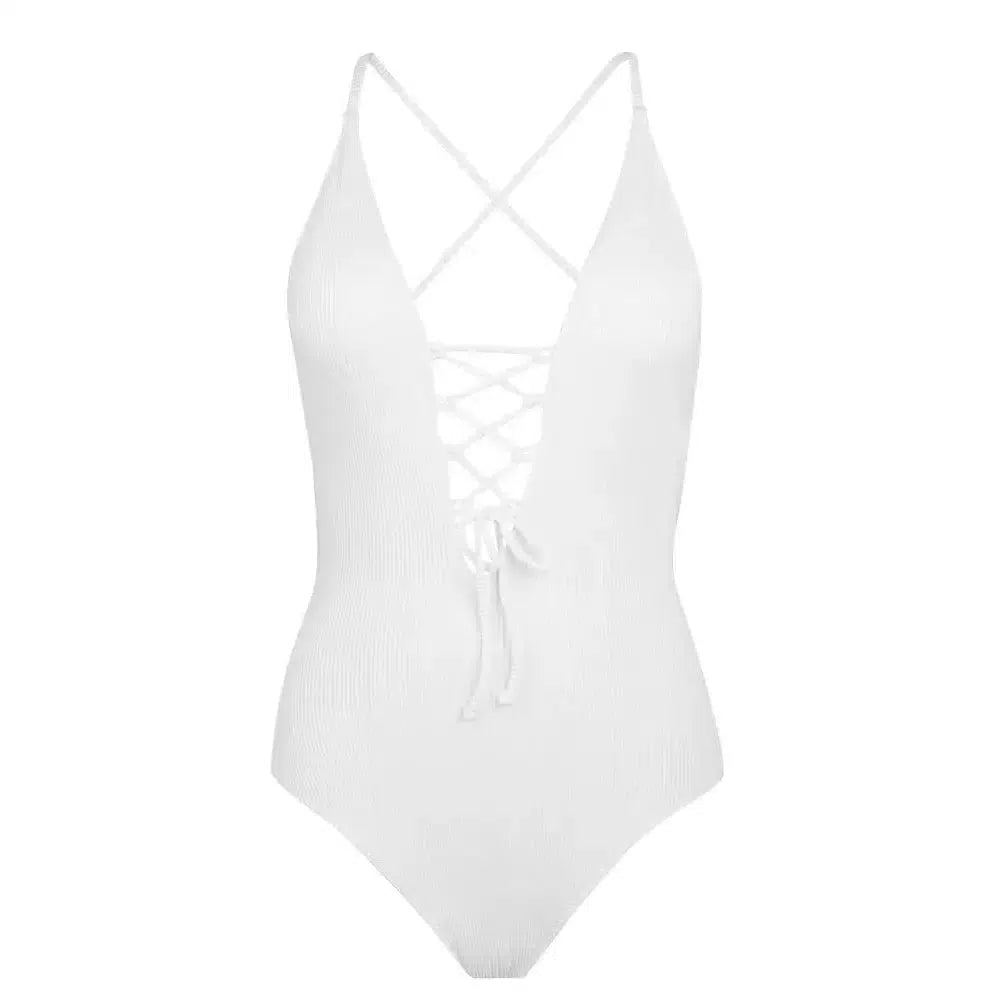 Sultry Backless V-Neck Swimsuit
