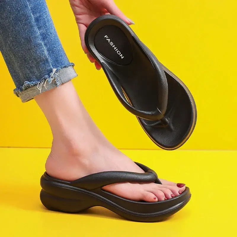 Thick Sole Wedges Flip Flops