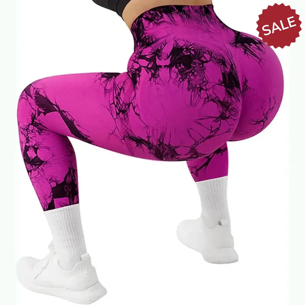 Tie Dye Push Up Fitness Leggings - Women’s Scrunch Butt Workout Yoga Pants