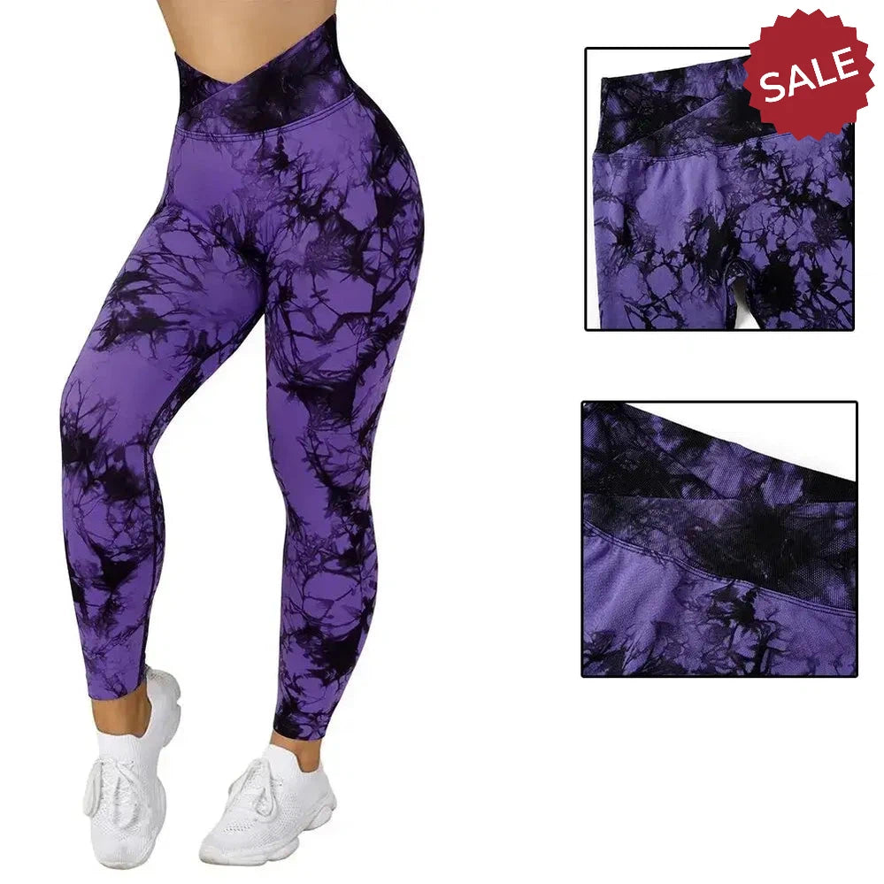 Tie Dye Push Up Fitness Leggings - Women’s Scrunch Butt Workout Yoga Pants