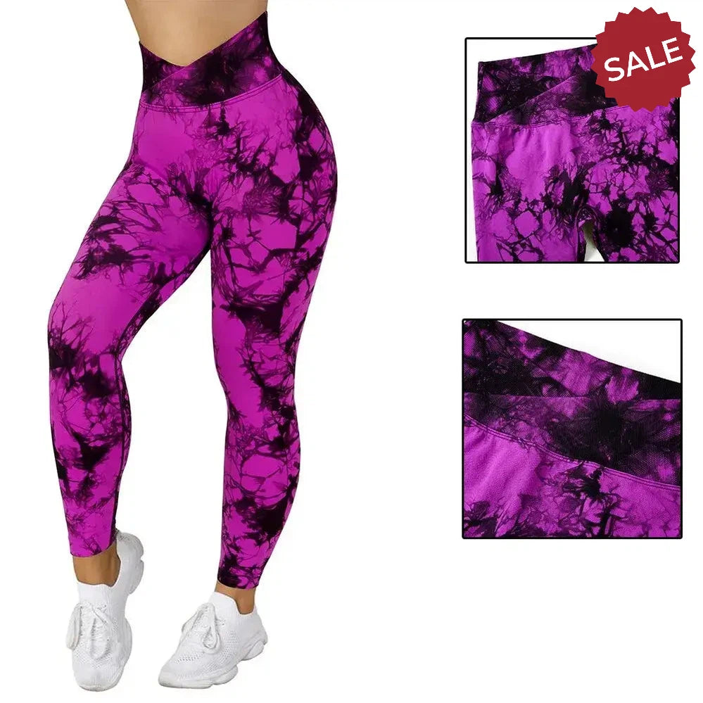 Tie Dye Push Up Fitness Leggings - Women’s Scrunch Butt Workout Yoga Pants