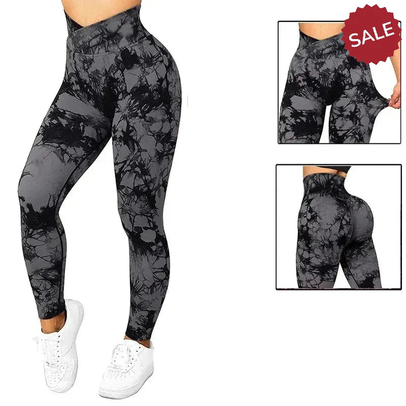Tie Dye Push Up Fitness Leggings - Women’s Scrunch Butt Workout Yoga Pants