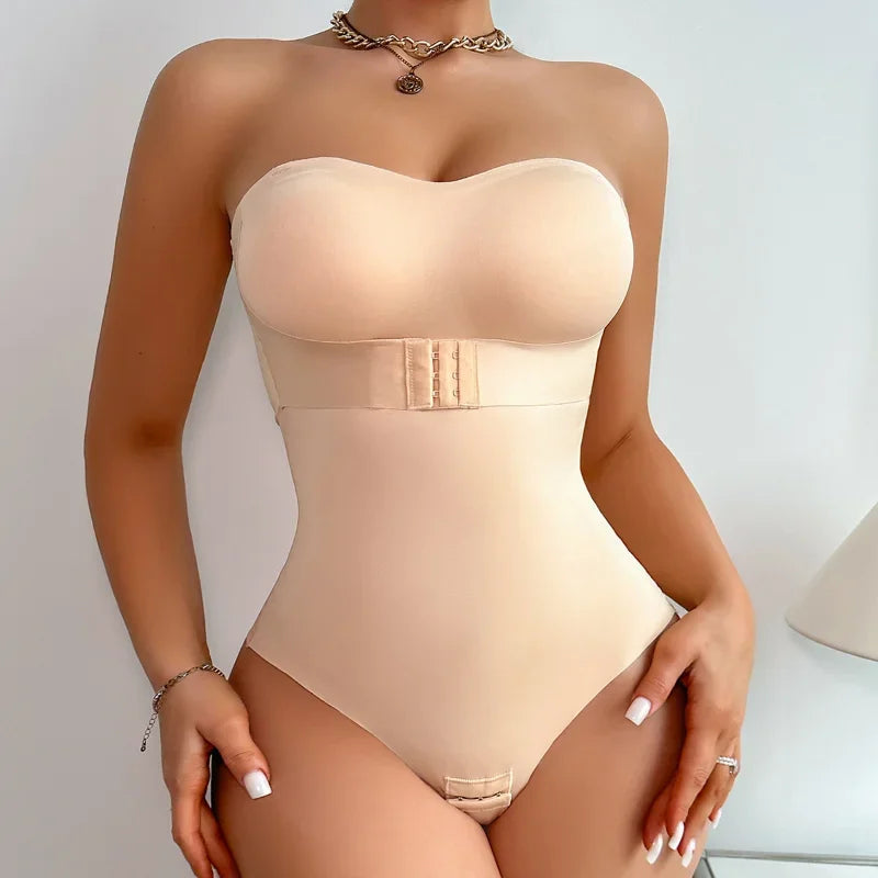 Tummy Control Seamless Strapless Shortie Bodysuit