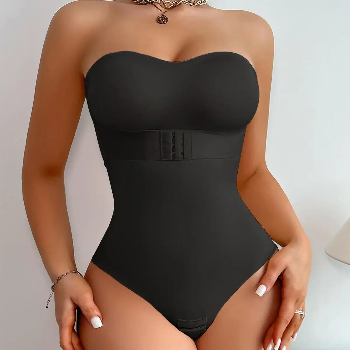 Tummy Control Seamless Strapless Shortie Bodysuit