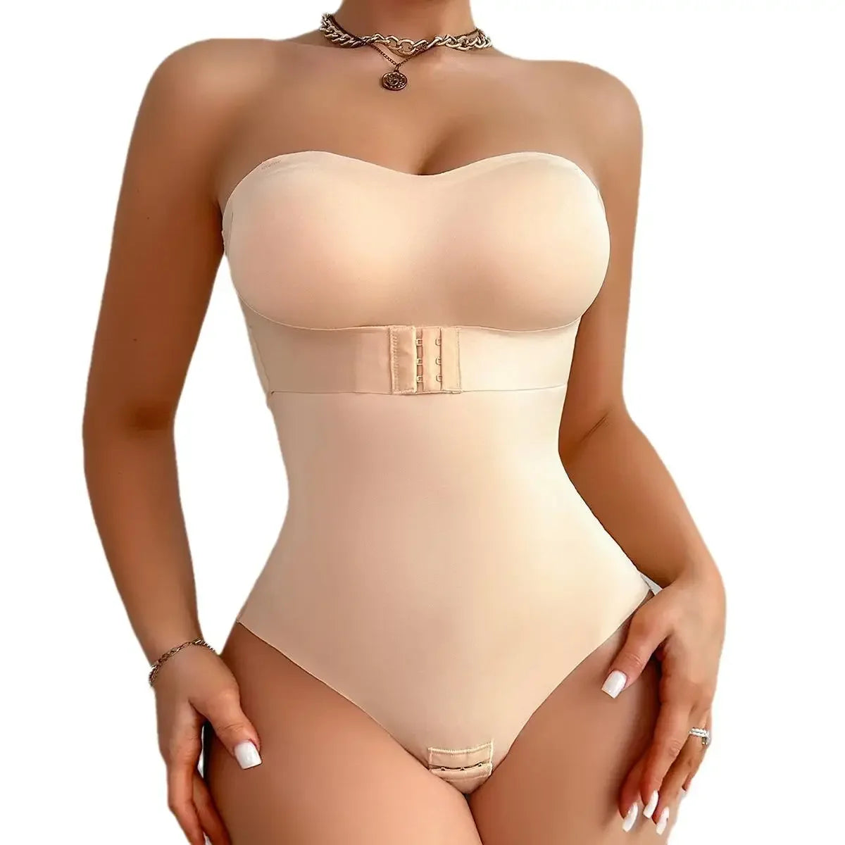 Tummy Control Seamless Strapless Shortie Bodysuit