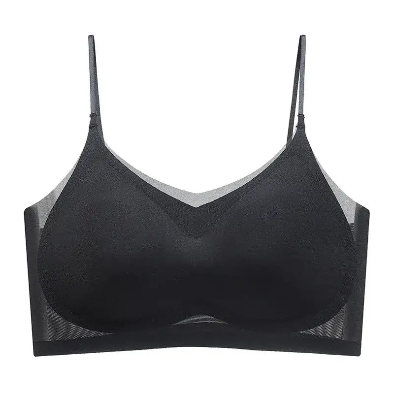 Ultra-thin Ice Silk Padded Seamless Bra - Women’s Wireless Vest Top Sleep Bra