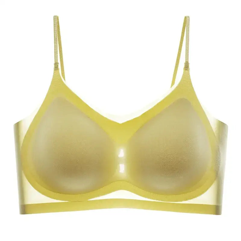 Ultra-thin Ice Silk Padded Seamless Bra - Women’s Wireless Vest Top Sleep Bra