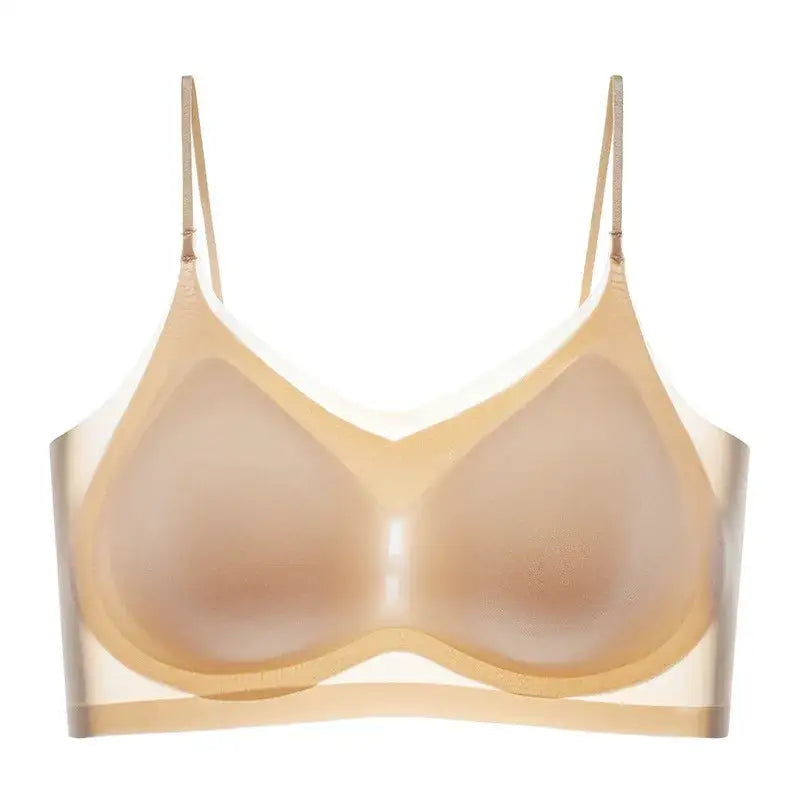 Ultra-thin Ice Silk Padded Seamless Bra - Women’s Wireless Vest Top Sleep Bra