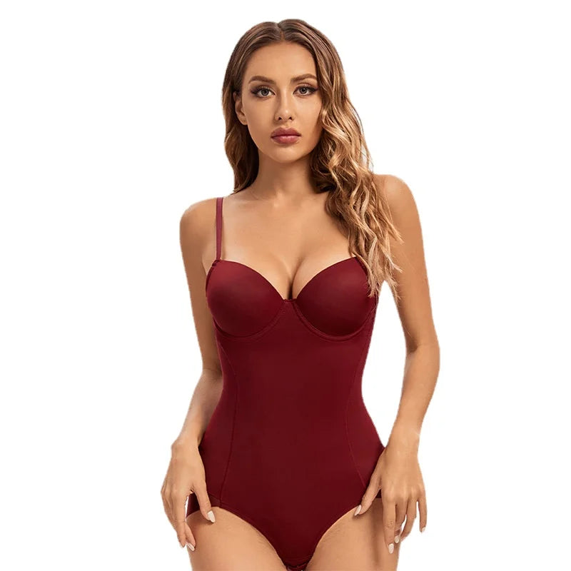 Underwire Wine Bodysuit – Silky Stretch Shapewear