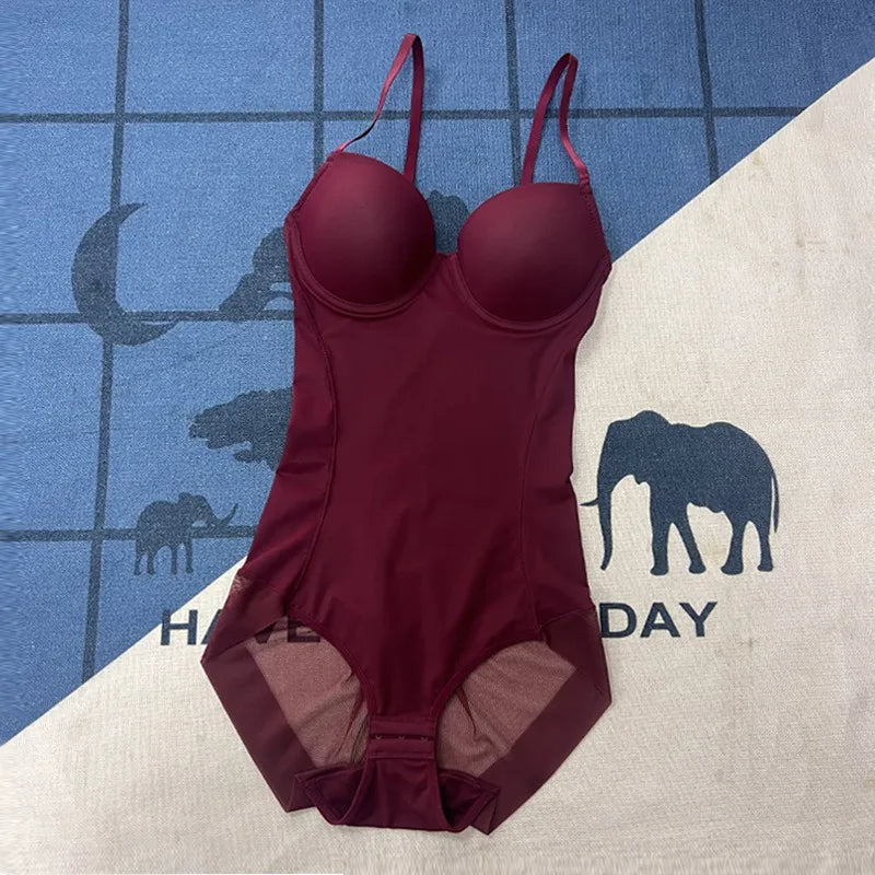 Underwire Wine Bodysuit – Silky Stretch Shapewear
