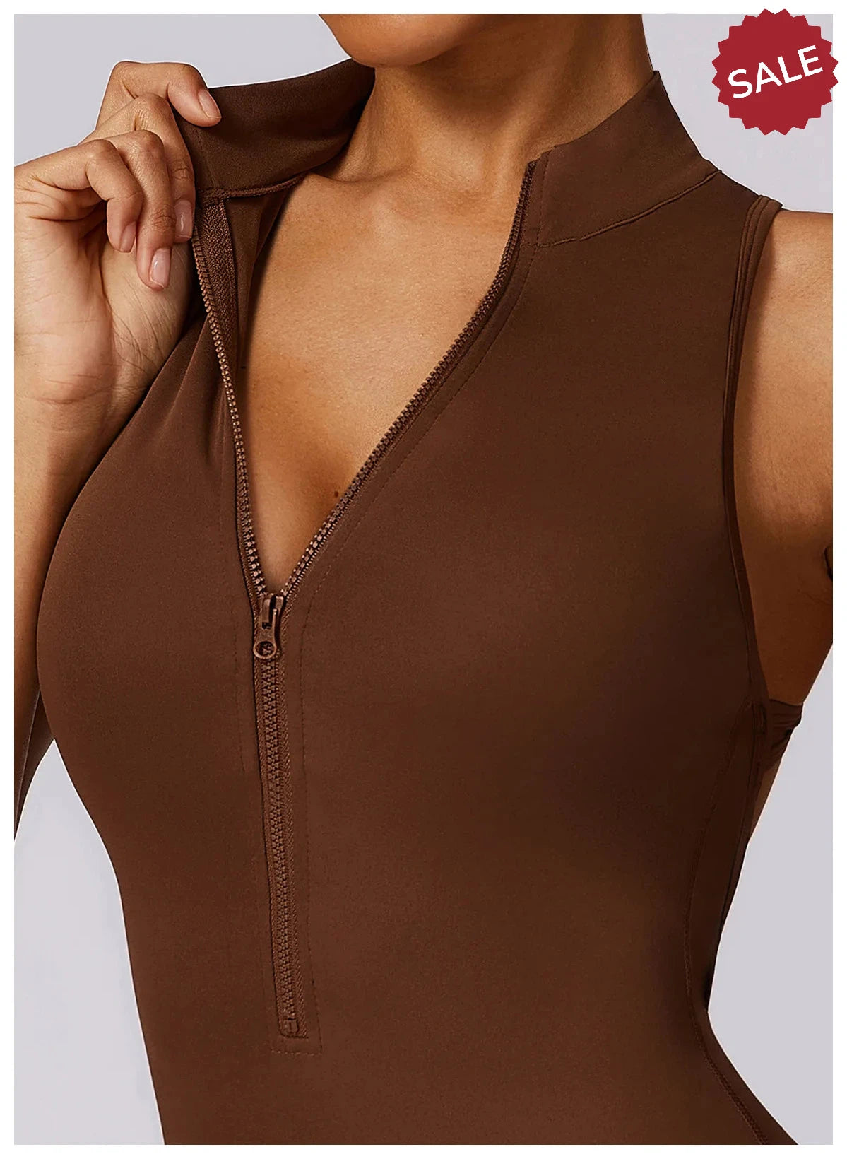 V-Back One-Piece Sports Jumpsuit - Women’s Backless Workout Bodysuit