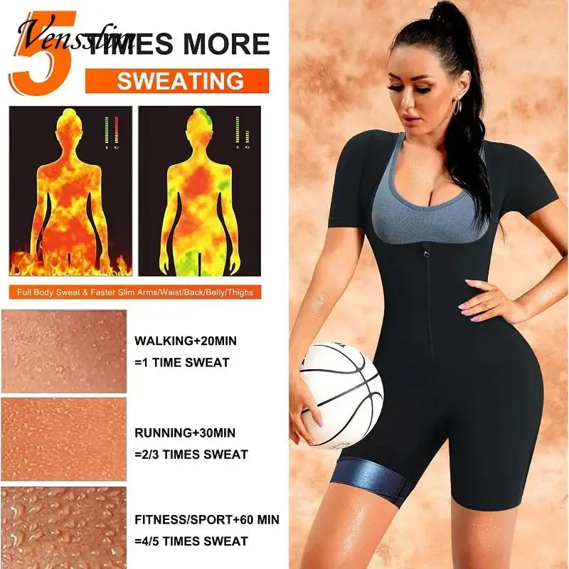 Vensslim Women’s Sauna Suit Sweat Shirt – Full Body Shaper and Waist Trainer