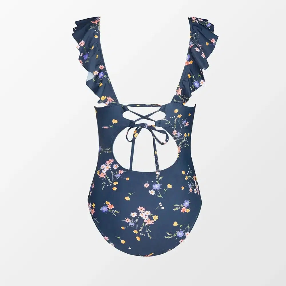 Vintage Floral One Piece Swimwsuit