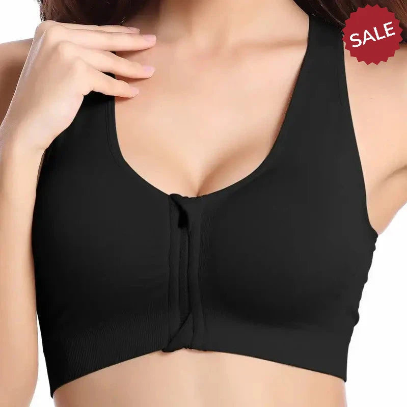 WANAYOU Women’s Front Zipper Push Up Sports Bra - Padded, Wirefree, Shockproof