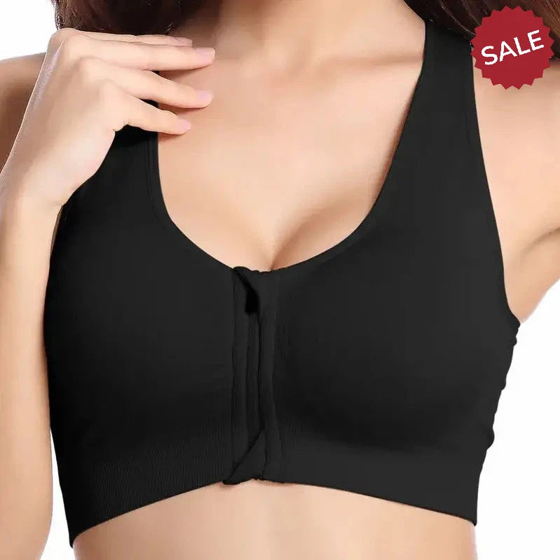 WANAYOU Women’s Front Zipper Push Up Sports Bra - Padded, Wirefree, Shockproof