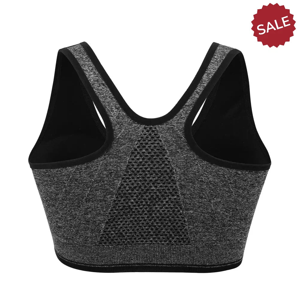 WANAYOU Women’s Front Zipper Push Up Sports Bra - Padded, Wirefree, Shockproof