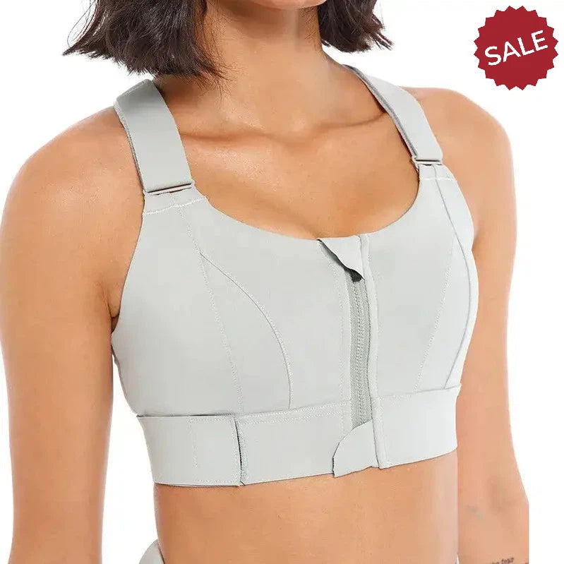 WANAYOU Women’s Front Zipper Sports Bra - Padded, Wirefree, Shockproof, Plus Size