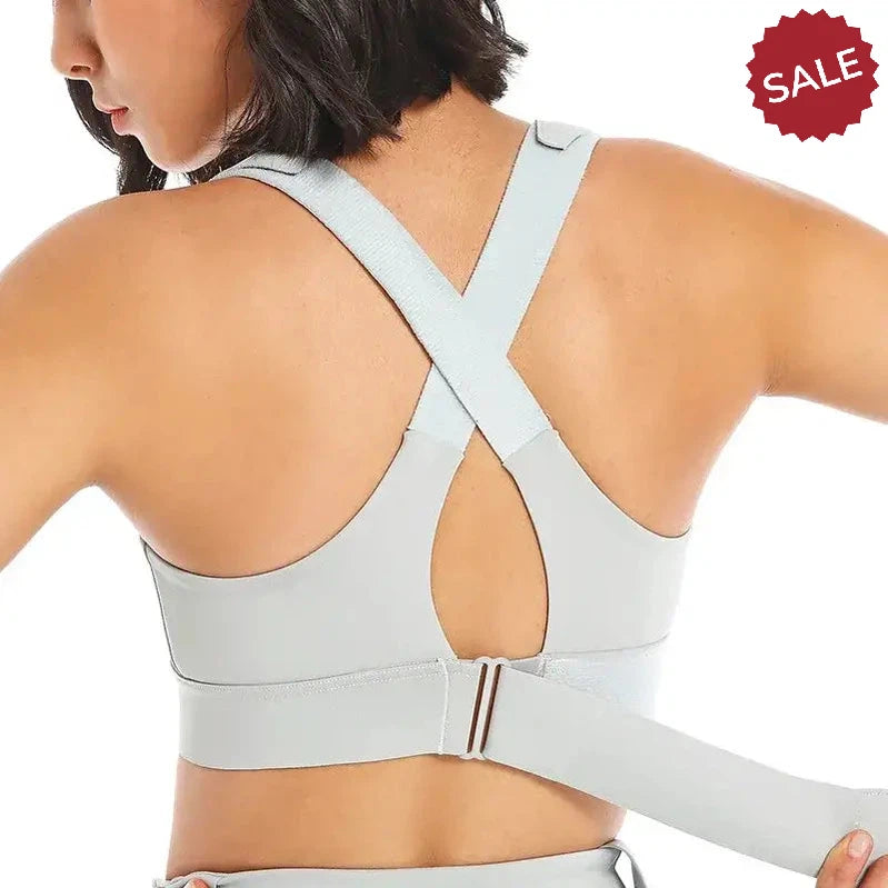 WANAYOU Women’s Front Zipper Sports Bra - Padded, Wirefree, Shockproof, Plus Size