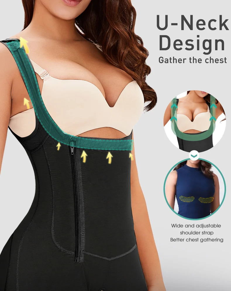 Women Full Body Shapewear Open-Bust Underwear Waist Trainer Corset Seamless Slimming Bodysuit Butt Lifter Plus Size 6XL