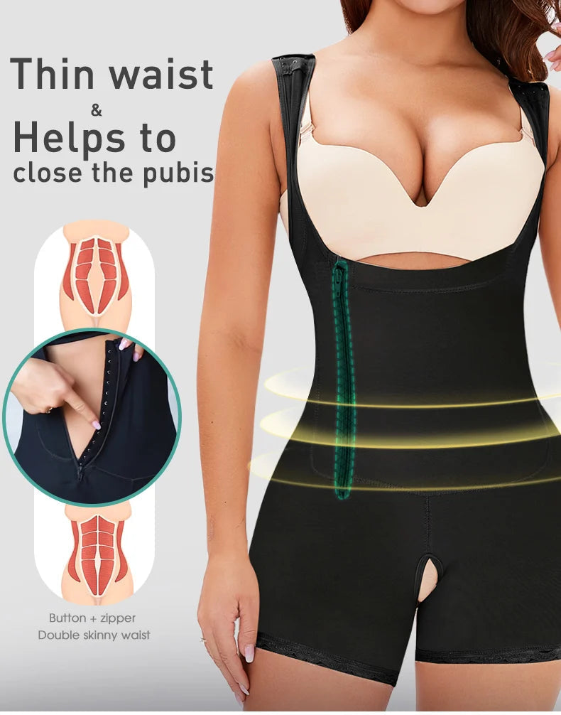Women Full Body Shapewear Open-Bust Underwear Waist Trainer Corset Seamless Slimming Bodysuit Butt Lifter Plus Size 6XL