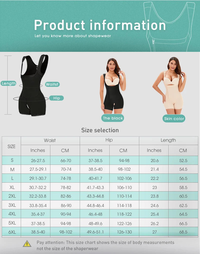 Women Full Body Shapewear Open-Bust Underwear Waist Trainer Corset Seamless Slimming Bodysuit Butt Lifter Plus Size 6XL