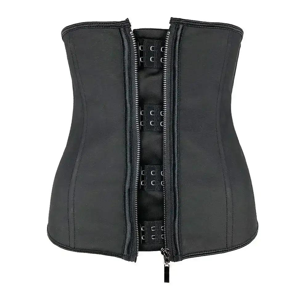 Women’s Latex Waist Trainer Corset with Zipper – Body Shaper and Slimming Belt