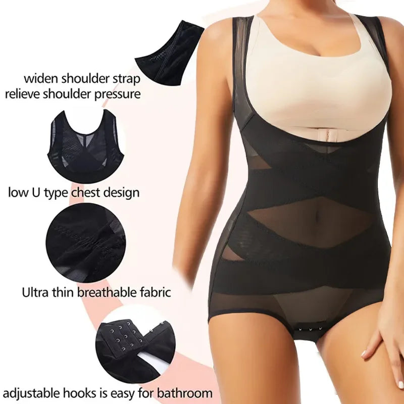 Women’s Seamless Full-Body Shaper Bodysuit – Tummy Control Underbust Corset