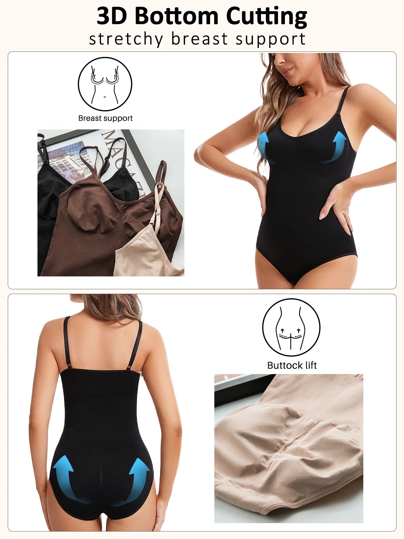 Women’s Seamless Slimming Butt Lifter Full Body Shaper Bodysuit