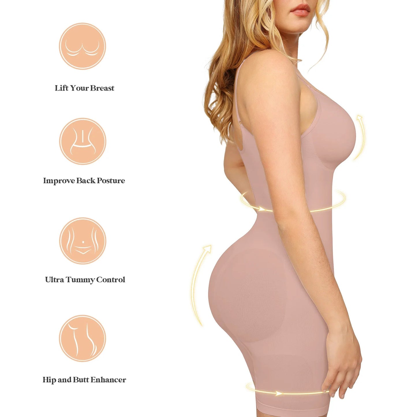 Women’s Seamless Waist Trainer Bodysuit – Butt Lifter Shapewear