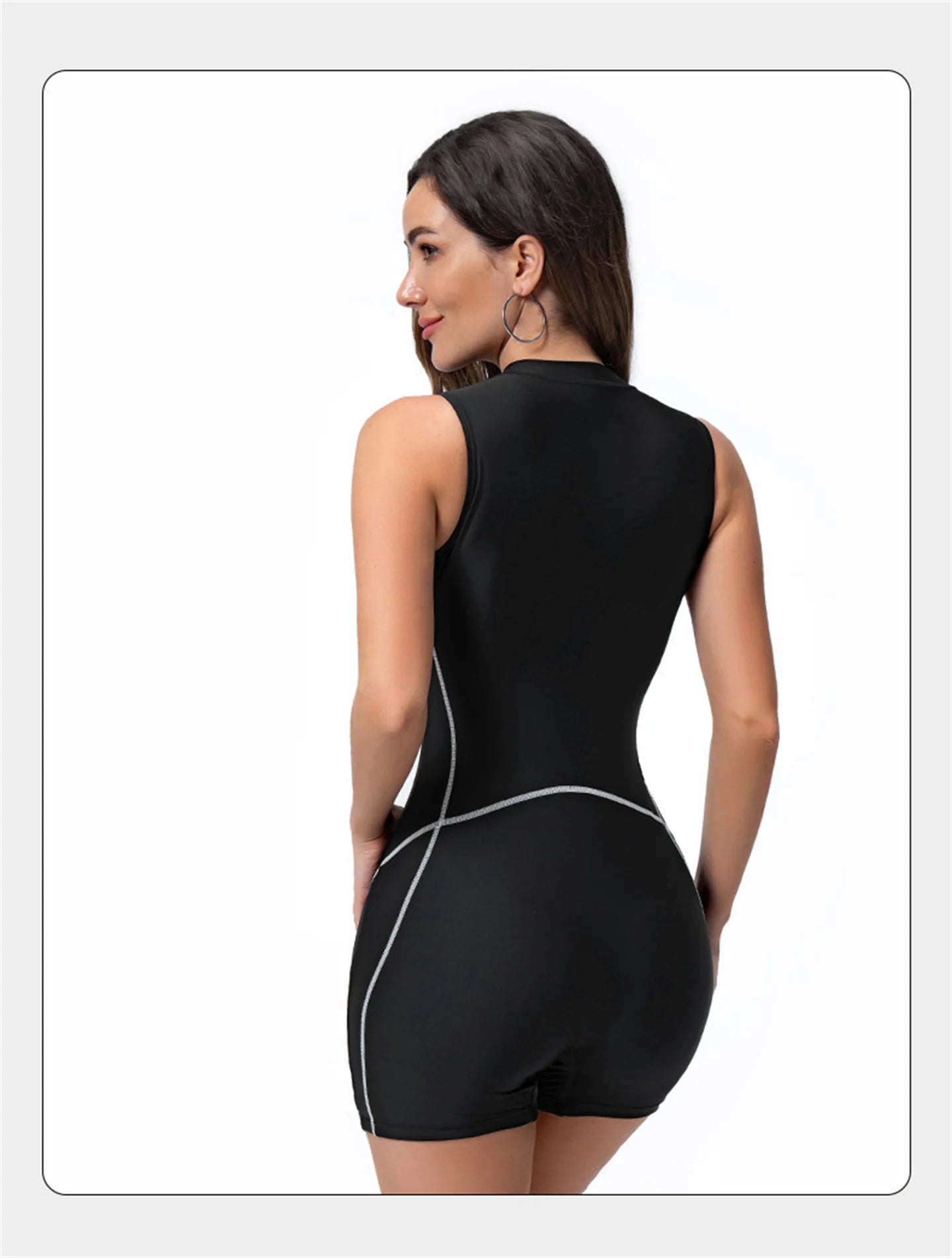 Women’s Sleeveless Front-Zip One-Piece Rash Guard Wetsuit