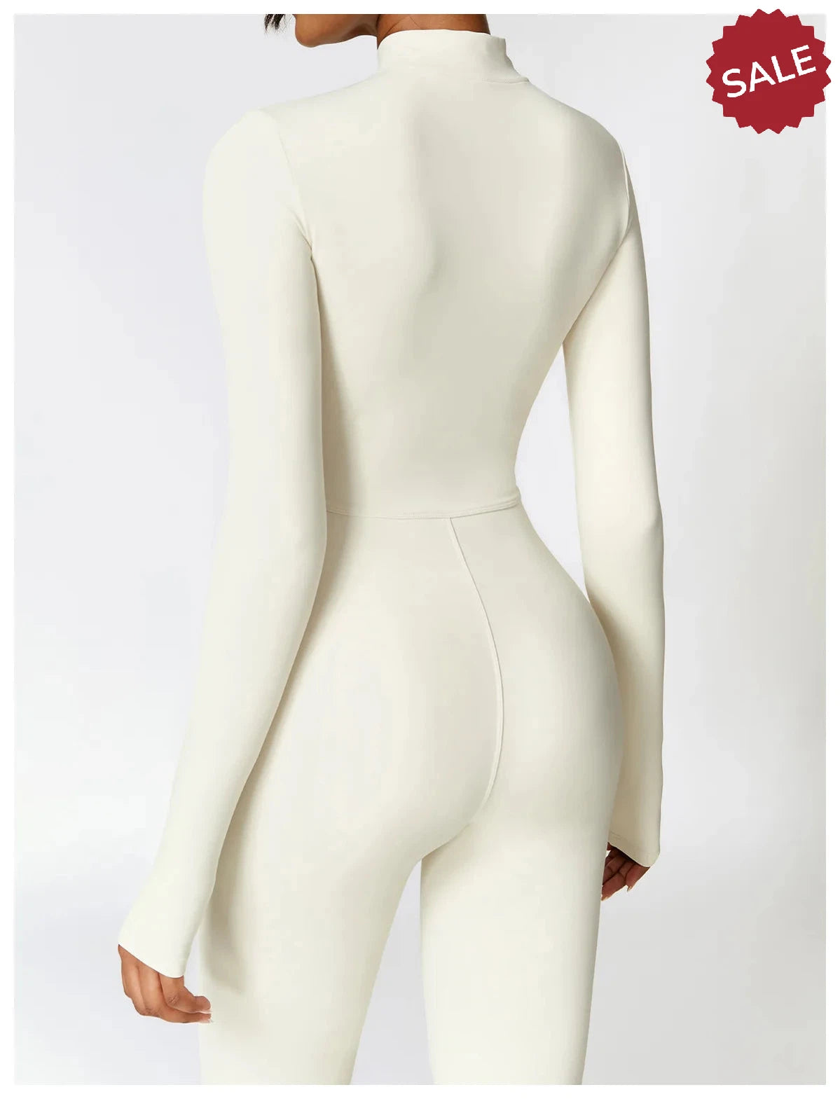 Women’s Yoga Jumpsuit - Zip Long Sleeve Fitness Romper