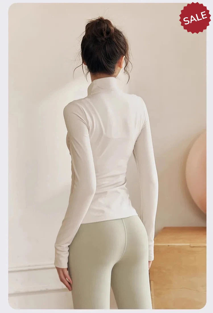 Women’s Zip Fitness Jacket - Long Sleeve Quick-Dry Yoga Top