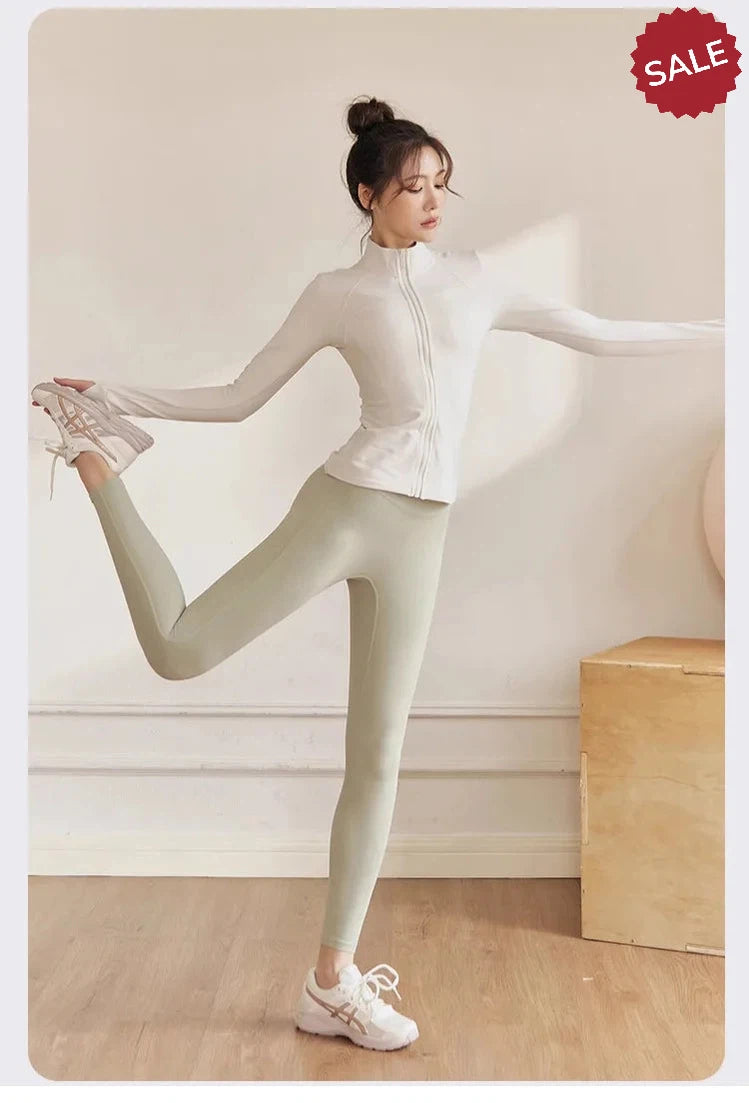 Women’s Zip Fitness Jacket - Long Sleeve Quick-Dry Yoga Top