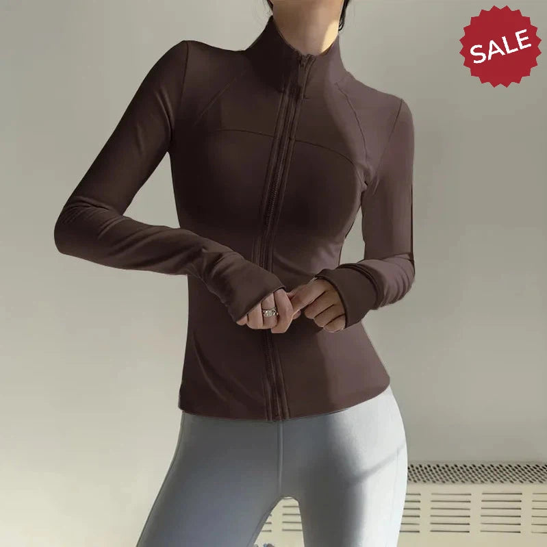 Women’s Zip Fitness Jacket - Long Sleeve Quick-Dry Yoga Top