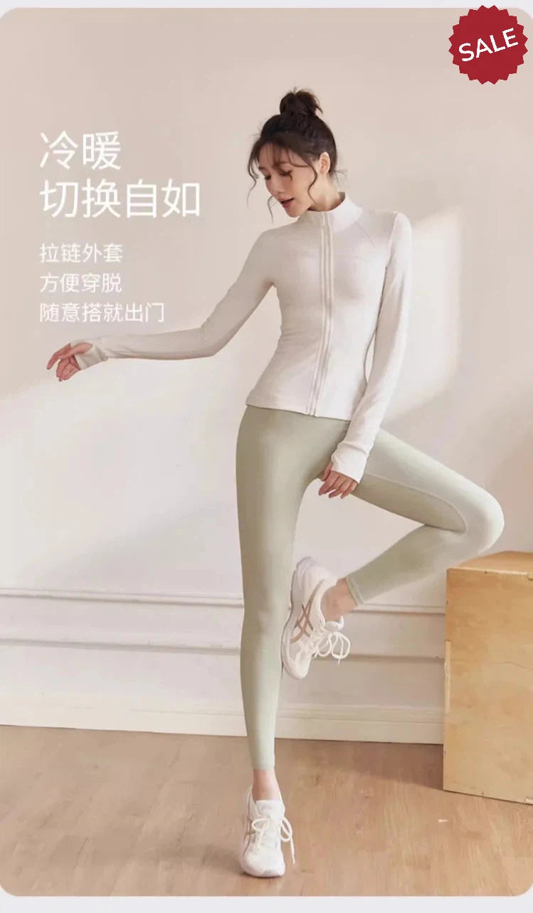 Women’s Zip Fitness Jacket - Long Sleeve Quick-Dry Yoga Top