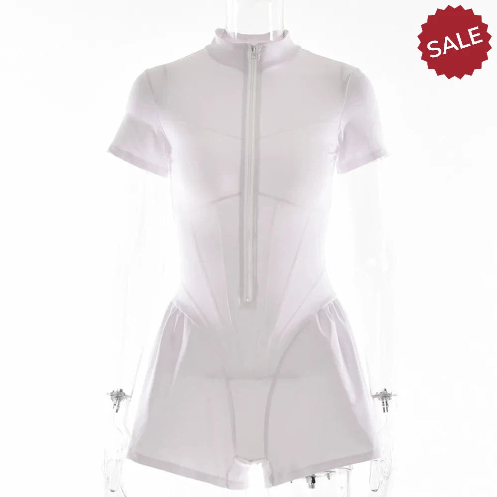 Zip-Up Long Sleeve Jumpsuit - Stylish One-Piece for Women