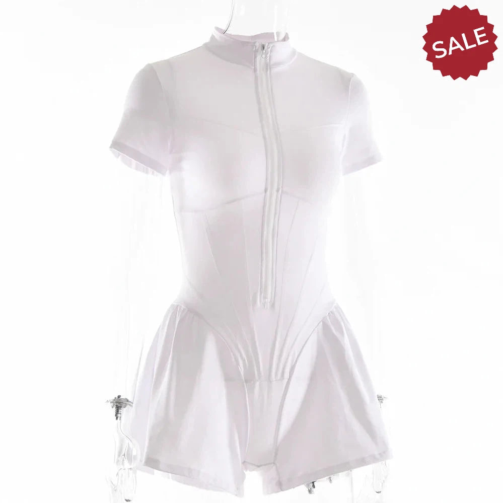 Zip-Up Long Sleeve Jumpsuit - Stylish One-Piece for Women