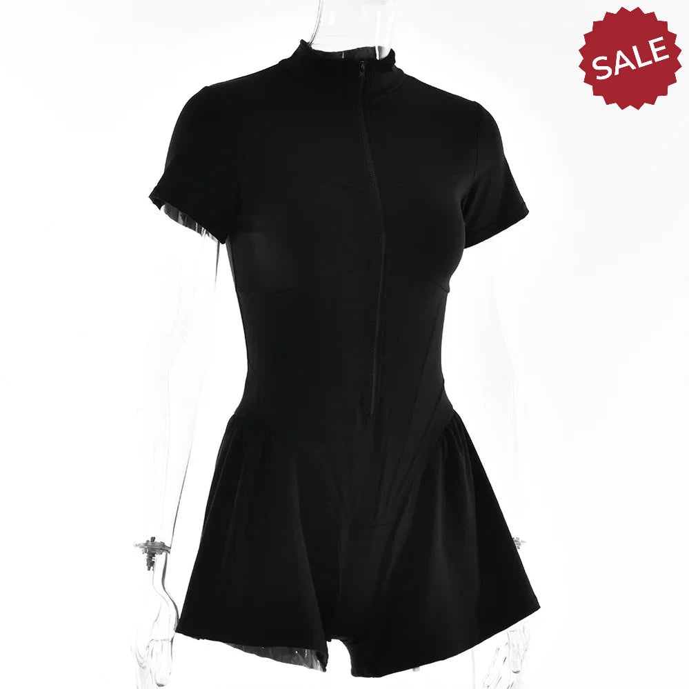 Zip-Up Long Sleeve Jumpsuit - Stylish One-Piece for Women