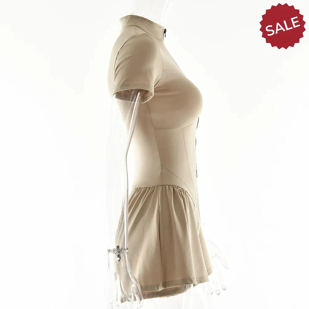 Zip-Up Long Sleeve Jumpsuit - Stylish One-Piece for Women