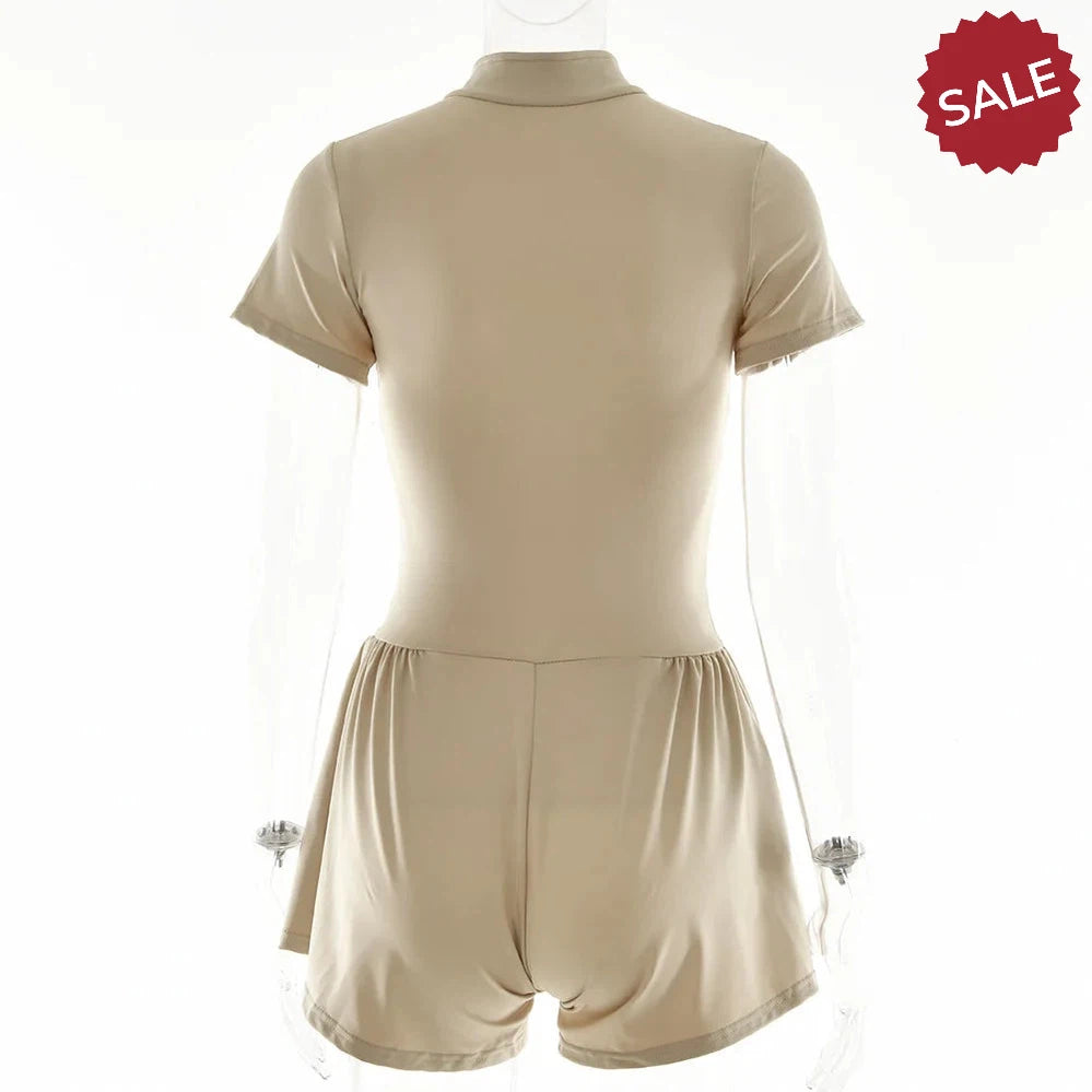 Zip-Up Long Sleeve Jumpsuit - Stylish One-Piece for Women