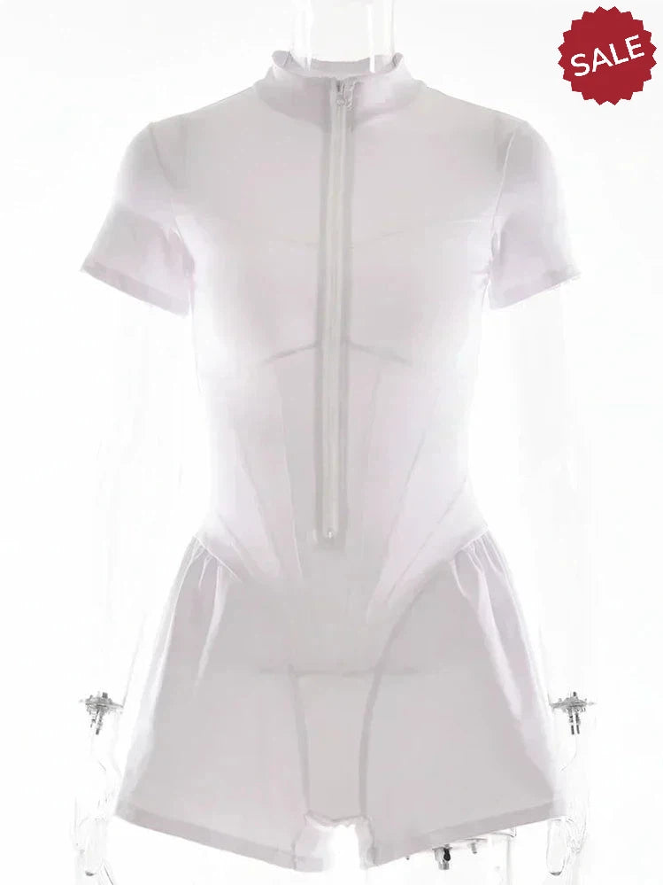 Zip-Up Long Sleeve Jumpsuit - Stylish One-Piece for Women