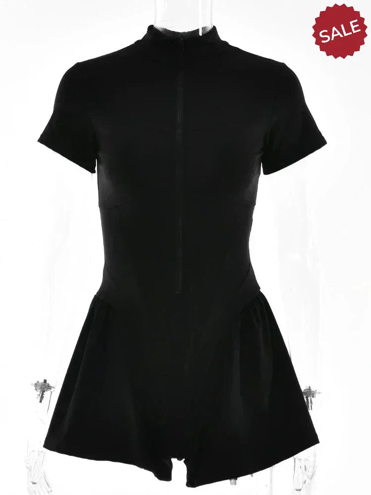 Zip-Up Long Sleeve Jumpsuit - Stylish One-Piece for Women